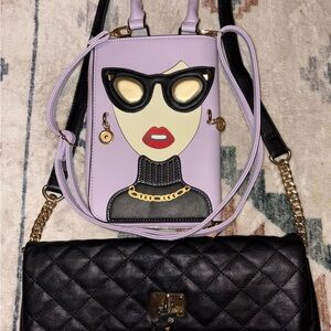 Stylish Purple and Black Boutique Crossbody Bag Bundle